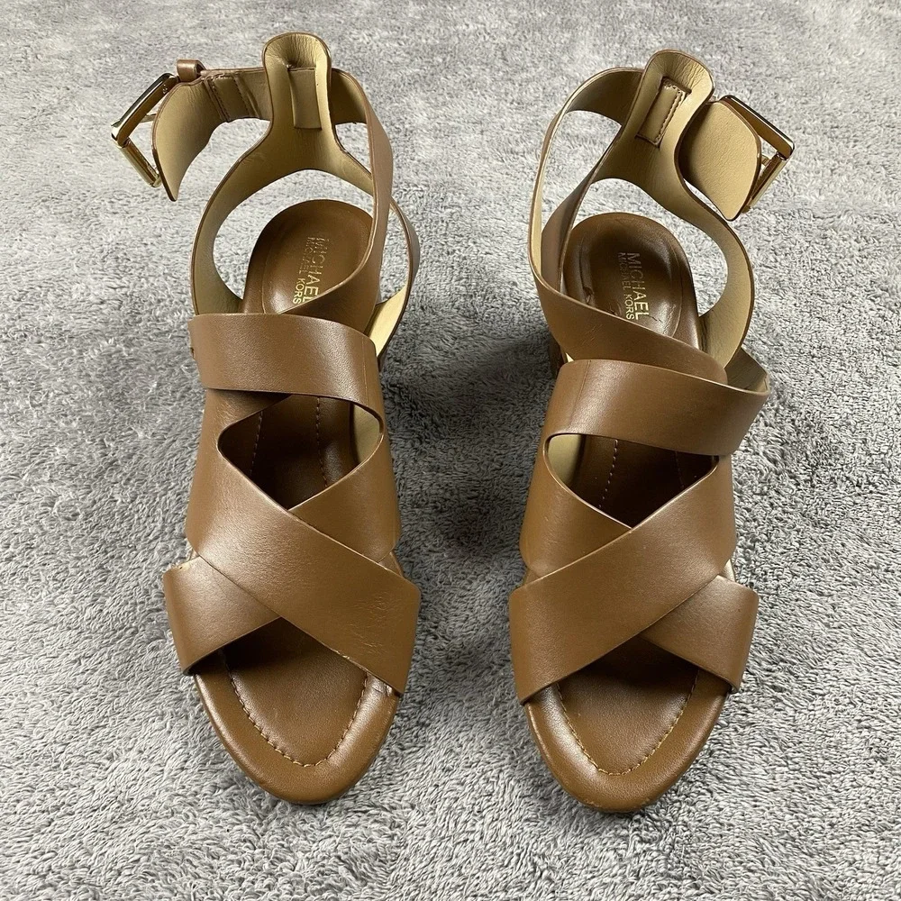 Michael Michael Kors Maribella Sandal Luggage‎ Womens 7.5 Brown
